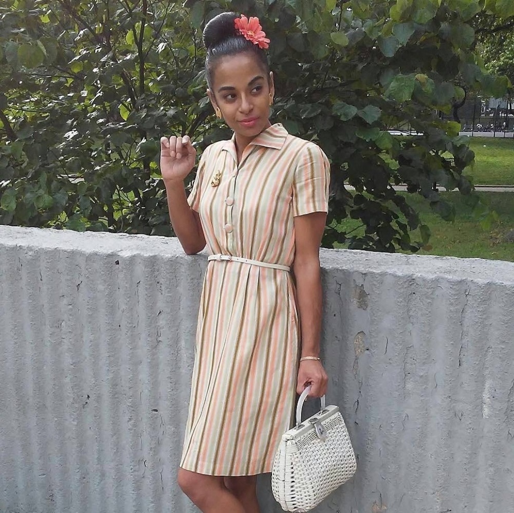 Vintage 1960's Striped Mini Dress